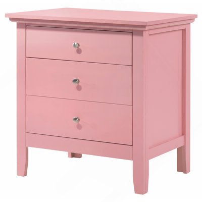 Charming Pink Nightstand With Storage