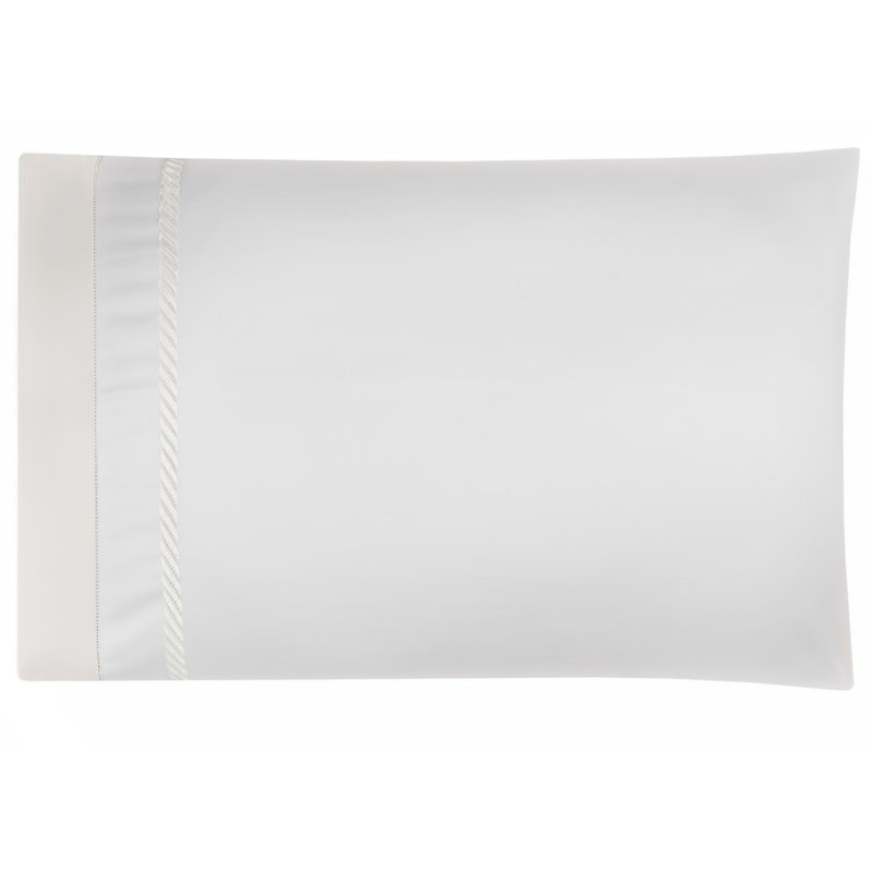 Simone 100% Cotton Sateen pillowcases (pack 2 un), white-ivory, Standard