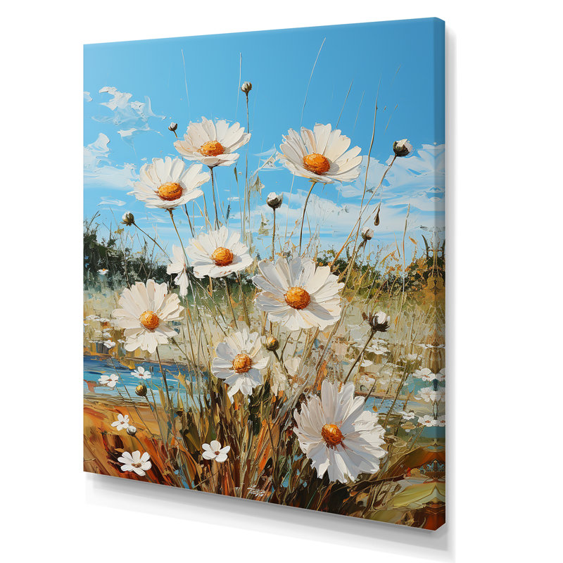 Daisy Dreamscape Flowers Field I, H 20 po x l 12 po x P 1 po, Toile tendue