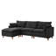 Canapé modulaire en L 108,5 po avec repose-pieds mobile, canapé rembourré en chenille confortable-133264809-133264810