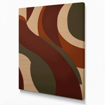 Abstract Shapes 7 Brown Canvas Wall Art