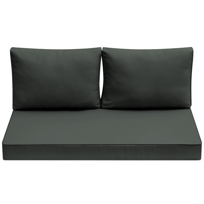 Ensemble de coussins de causeuse d'extérieur 3 pièces - Coussins de siège de patio profond et imperméable de 48 po x 24 po d'épaisseur pour fauteuil à bascule en osier pour 2 personnes, banc - tous temps pour porche, jardin