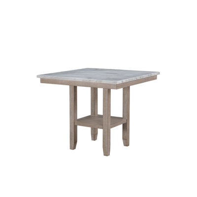 Table carrée en bois massif naturel, couleur, design transitionnel, l 42 po x P 36,6 po, barre carrée de 77 lb, finition marbre, et style, 42 po, 36,6 po, 77 lb