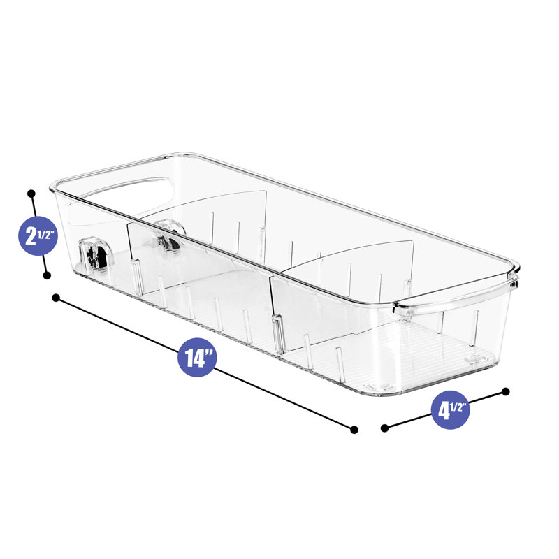 Small Fridge Organizer on Wheels 2 Pack