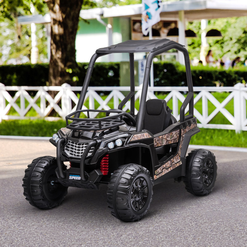 Black 12-Volt Kids Electric Ride-On UTV with Remote Control