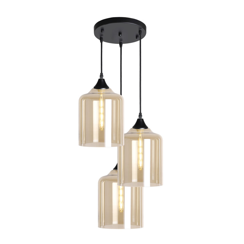 Beeman 3 - Light Cluster Pendant, Black, Amber
