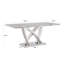 Table de salle à manger en marbre pour 6 personnes, table de salle à manger rectangulaire en faux marbre 70 po avec base en acier inoxydable à finition miroir, table de cuisine moderne en marbre de grande taille (argent, gris)-1450751408-1450751375