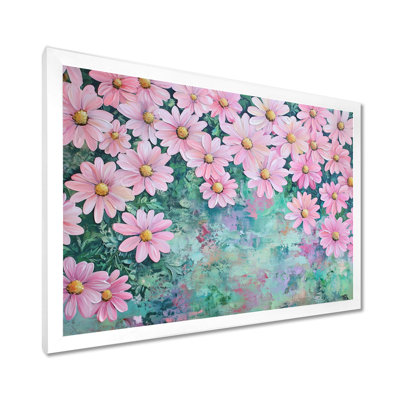 Spring Pink Daisy Symphony II - Daisies Canvas Print