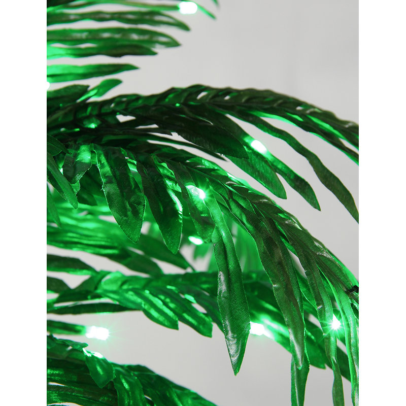 5-Foot Green LED Lighted Palm Tree with Plastic Leaves