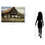 «Rustic Farm with Cows», art mural en verre trempé sans cadre - 40 po x 60 po