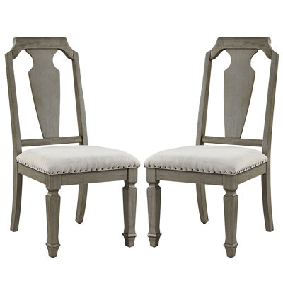Ensemble de 2 chaises d'appoint avec siège rembourré en lin