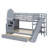 Castle Design Bunk Bed With 2 Drawers, 3 Shelves And Slide-2083835885-2083835880