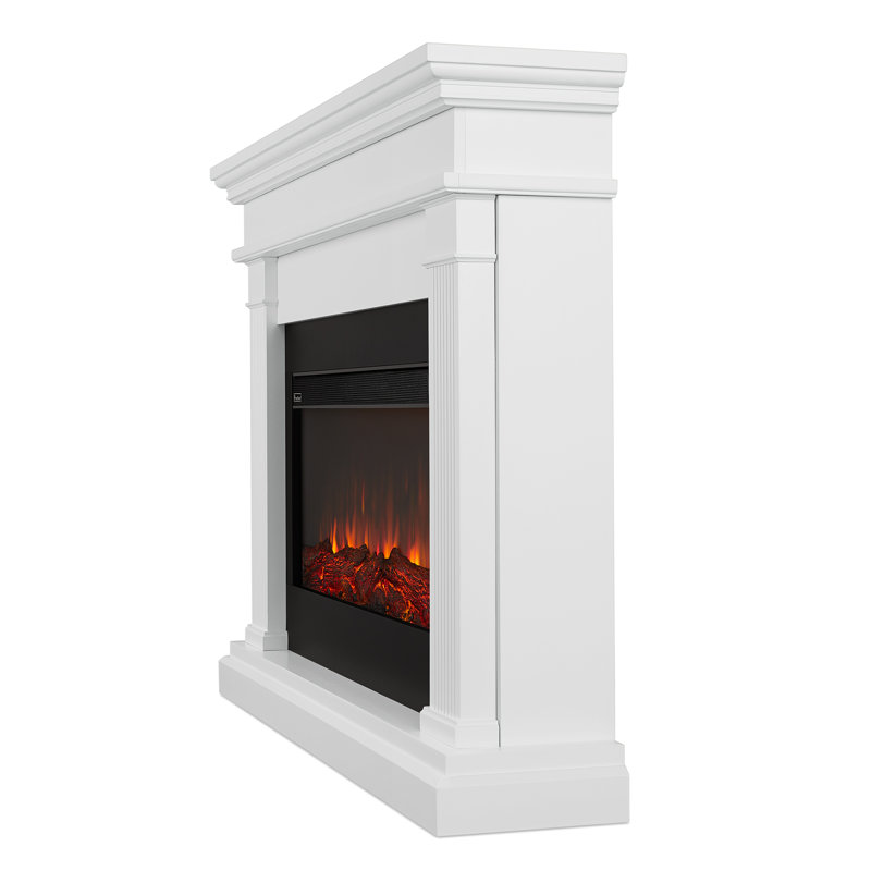 Beau 59" Landscape Electric Fireplace by Real Flame, White, Standard