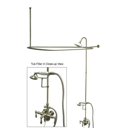 Vintage Volume Control Complete Shower System with Rough-in Valve, Satin Nickel