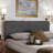 Morganville Dark Gray Upholstered Queen Headboard in Brown Finish, 58.22'' H X 62.41'' W X 1.58'' D-902115899-902115898