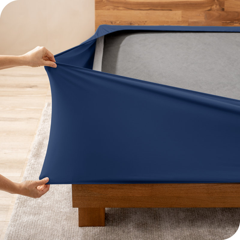 Wrap Around Box Spring Cover, Dark Blue, Queen