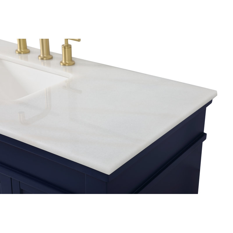 Ensemble de meuble-lavabo simple 48 po Lexington, Bleu, Blanc / brun