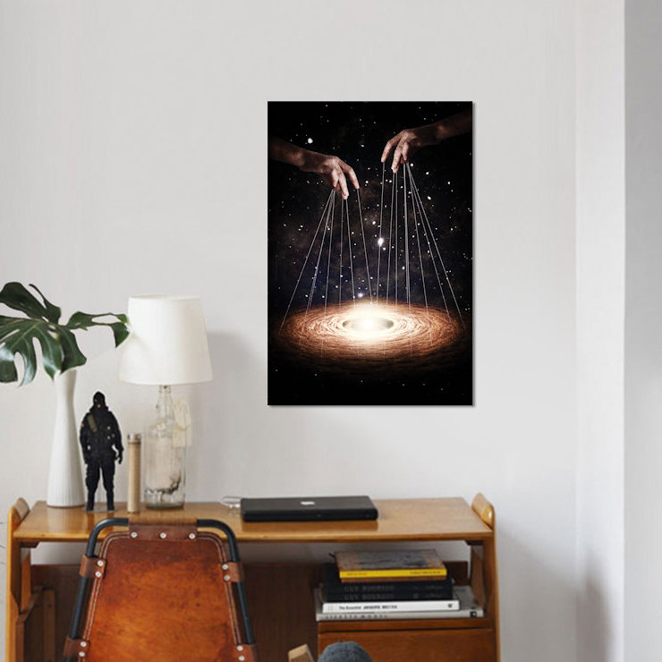 « the puppeteer », impression sur toile, H 12 po x l 8 po x P 0,75 po, Toile tendue, Pas de tapis