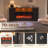  70" Fireplace Tv Stand With Fireplace Includ For Tvs Up To 75", 2 Doors Cabinet With Open Storage Space And Led Light Bar