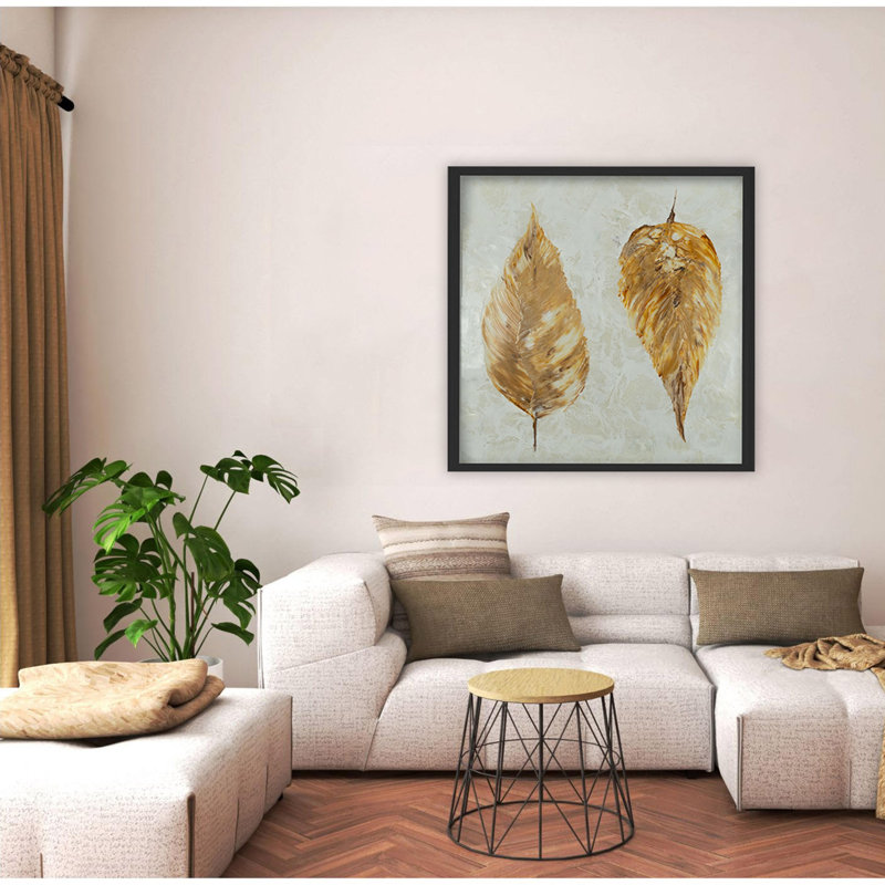 "Autumn’s Gold", art mural sur toile, H 12 po x l 12 po, Cadre flottant noir