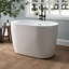Tidal 43'' Acrylic Freestanding Tub With Seat, Deep Soaking Acrylic Bathtub with Overflow Drain
