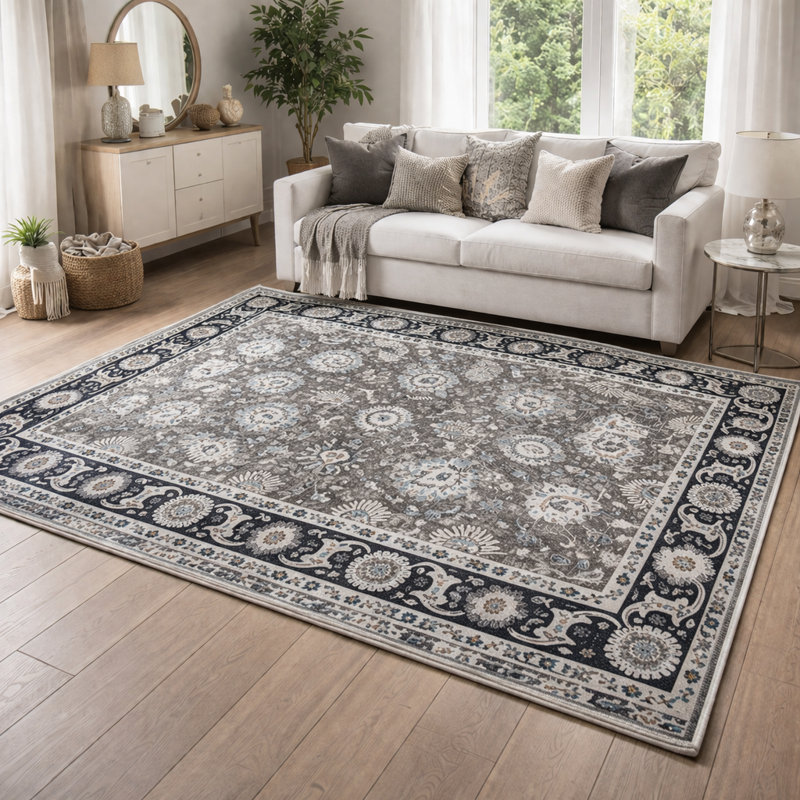 Oriental Machine Tufted Shag Area Rug, Rectangle 200 x 290 cm