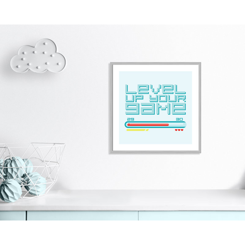 Level up' Framed Art, 27.5" H x 27.5" W x 1.19" D, Silver Box Framed