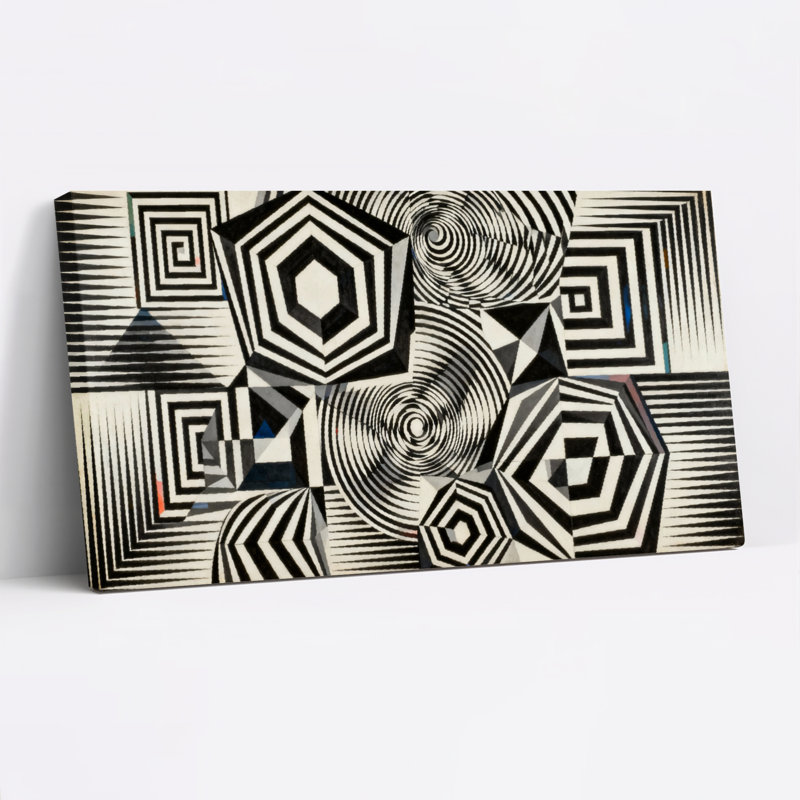 Motif géométrique abstrait, reproduction d'art sur toile tendue sur toile, ensemble de 1, H 20 po x l 40 po