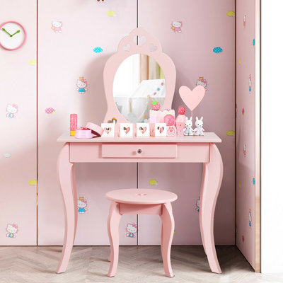 Milledgeville Kids Vanity Set with Mirror