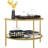 2 Tempered Glass End Table, 26" Round With Storage, Gold Living Decor Area Side Frame