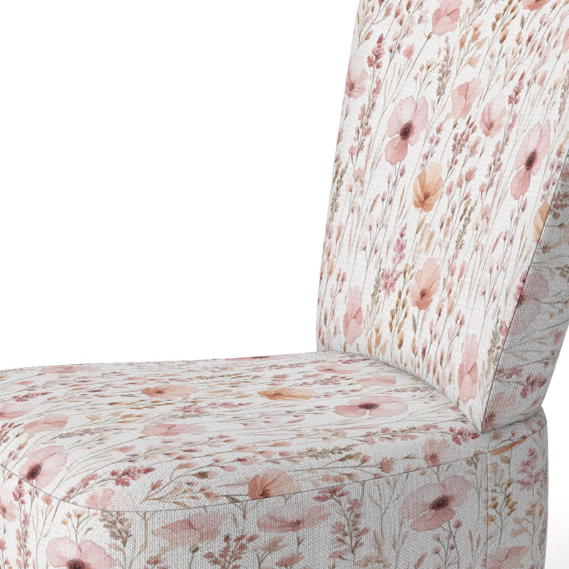 Chaise rembourrée Floral, Chaise d'appoint sans accoudoirs