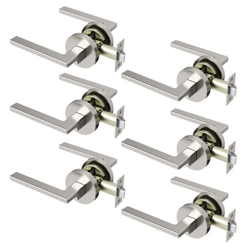 Levier de porte de passage Dune - Design moderne dissimulé pour (couloir et garde-robe) - Style minimaliste élégant en nickel brossé