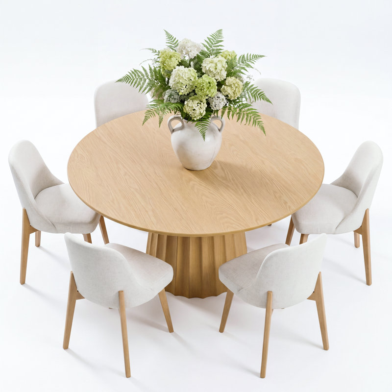 Shutesbury 6 - Person Dining Table Sets, 7 Pieces: Table, 6 Chairs, Yellow