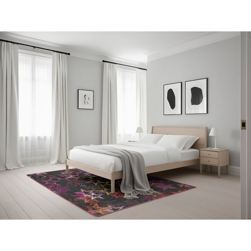Tapis décoratif rose Schillinger, Rectangle 5 pi x 7 pi
