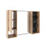 Armoire de salle de bain avec miroir 41,6 po avec combinaison de rangement, armoire murale avec porte à fermeture douce, armoire de rangement avec accessoires - bacs et crochets en plastique givré, contreplaqué