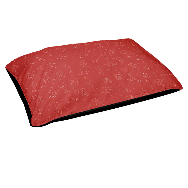 Coussin pour chien d’extérieur st day, Très grand (l 50 po x P 40 po x H 7 po), Rouge