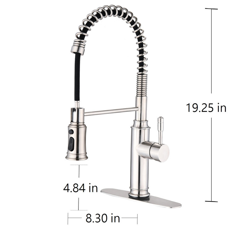 Touch Kitchen Faucet Pull Down - 360 Degree Rotatable Emission Discharge Jet, Corrosion Proof, Rust , Brushed Nickel, Stainless Steel, Simple Operation With Spray, Convenient