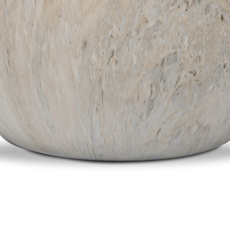 Mairo Sphere-Natural Grey Faux Marble, 12" W x 12" D x 11" H