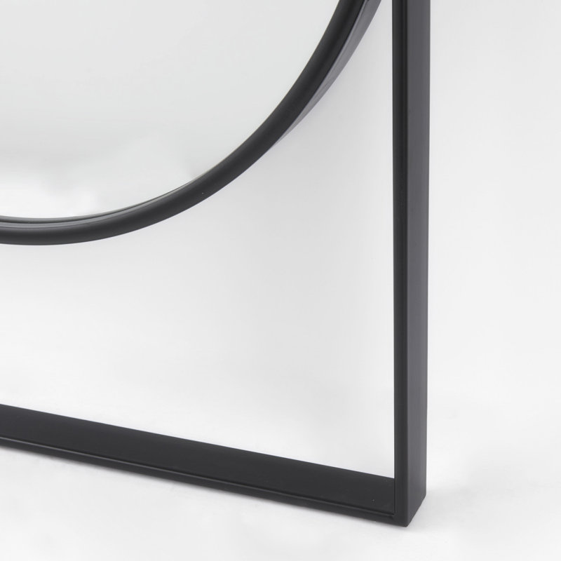 Alsen Solid Wood Rectangle Floor Mirror, Black