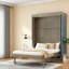 Lits en bois gris peu encombrants, conception multifonctionnelle pour une maison moderne