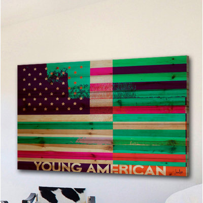 Reproduction d’art sur bois, "Young American" par Jen Lee