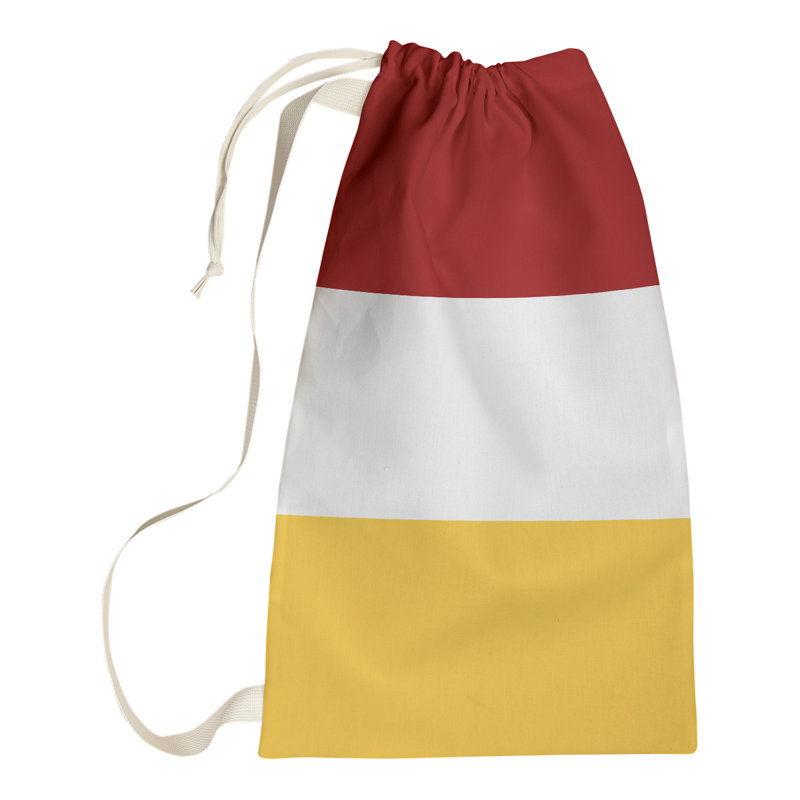 Nashville Fabric Laundry Bag with Handles, Medium (36" H x 28" W x 1.5" D), Nashville Red/White/Yellow