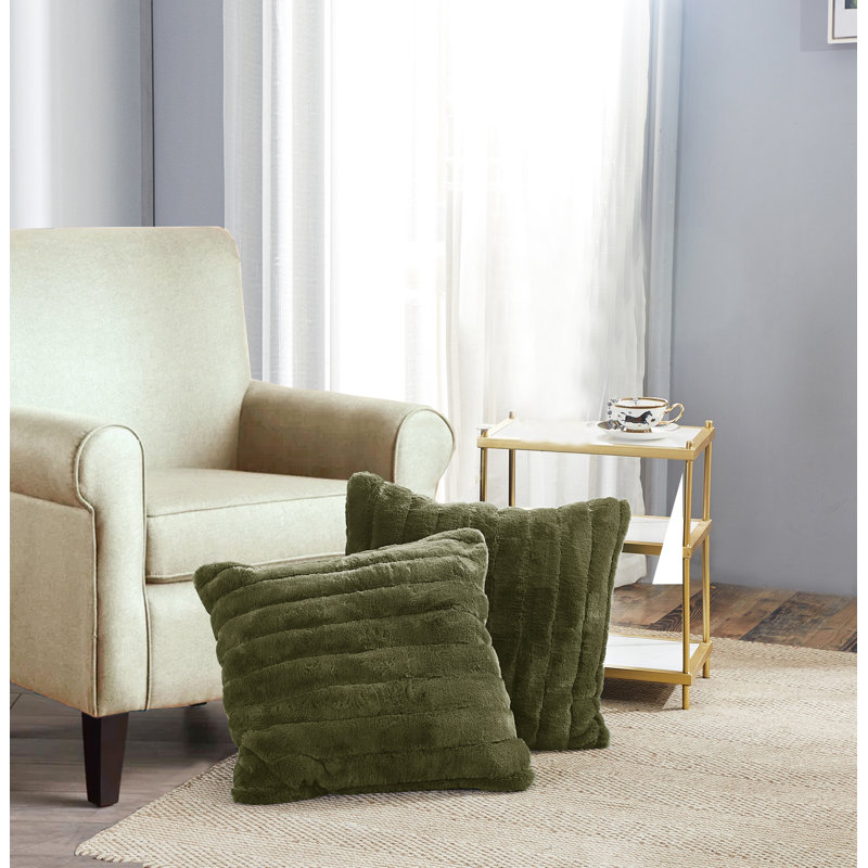 Square Euro Pillow Cover, Olive