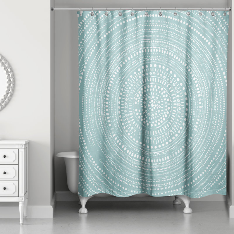 Malmesbury Geometric Single Shower Curtain, Teal