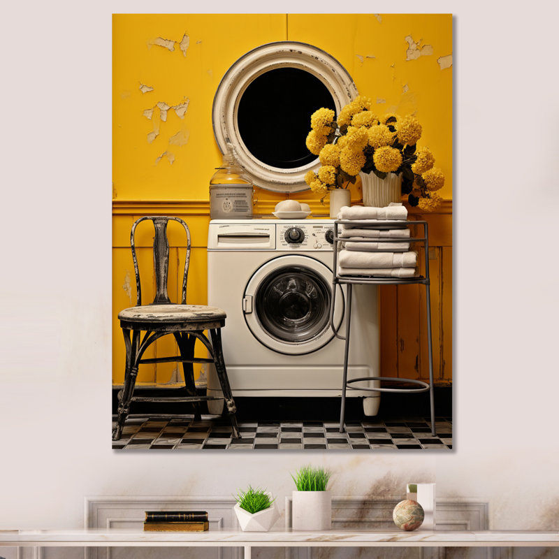 «Lazarette Laundry Retro Vibe» sur toile, H 20 po x l 12 po x P 1 po, Toile tendue