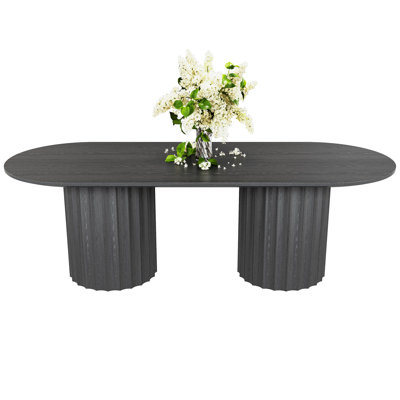 Wexler 86" Double Pedestal Solid Wood Dining Table