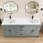  72 In. W X 22 In. D Solid Surface White Rectangular Double Sink Vanity Top With Basin Bathroom Countertop