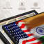 "Inde et drapeau américain, art mural"-1978652004