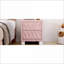 Table de chevet 2 tiroirs en velours rose avec poignées en cristal Rangement-405100357