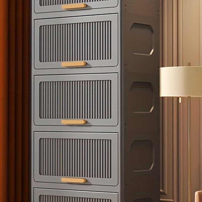 Plastic Storage Cabinet & Tub, 5 Tier Stackable Storage Box for Bedroom Living Room